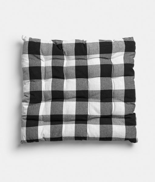 Seat Cushion Checked b/w