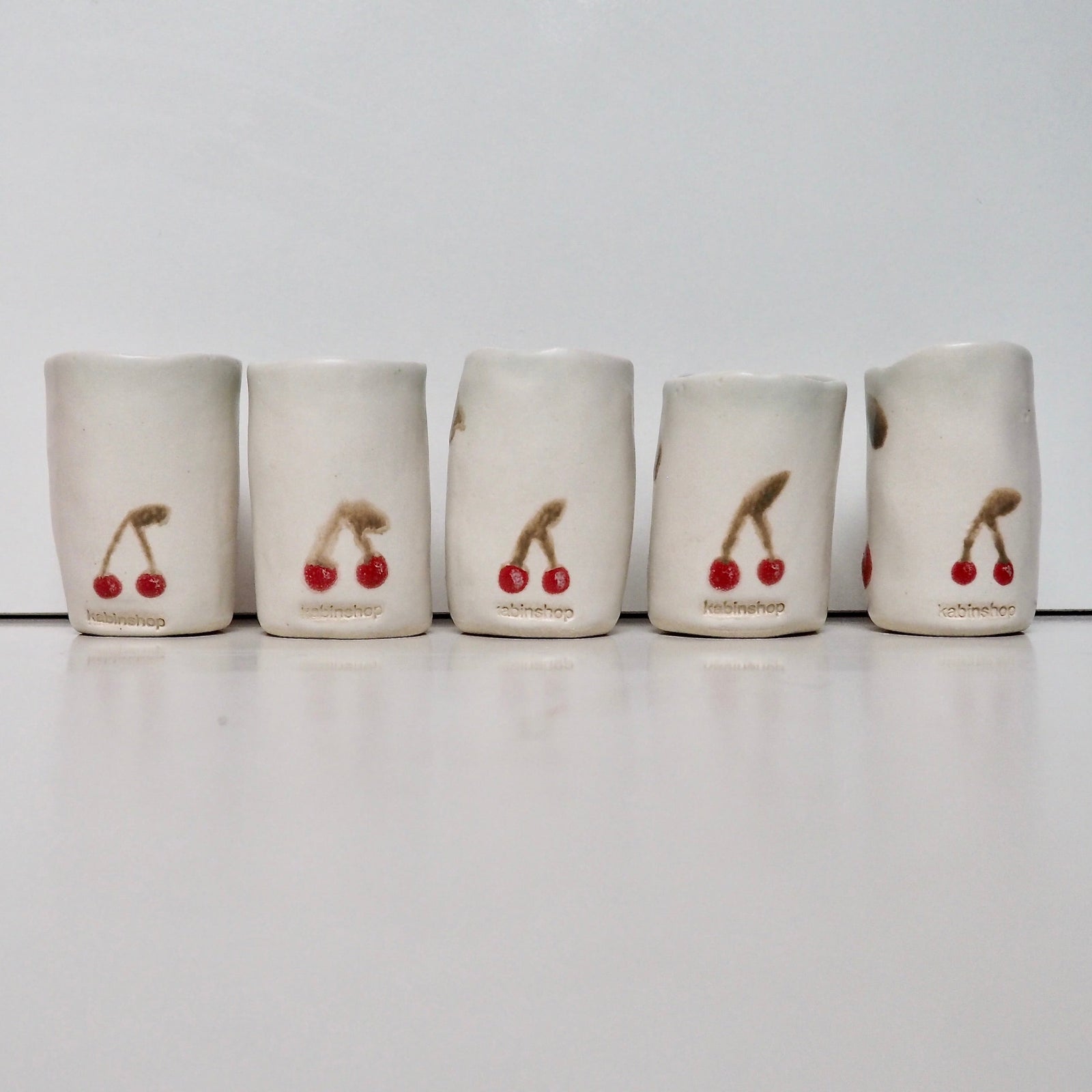 Handmade Mini Ceramic Cherry Vase