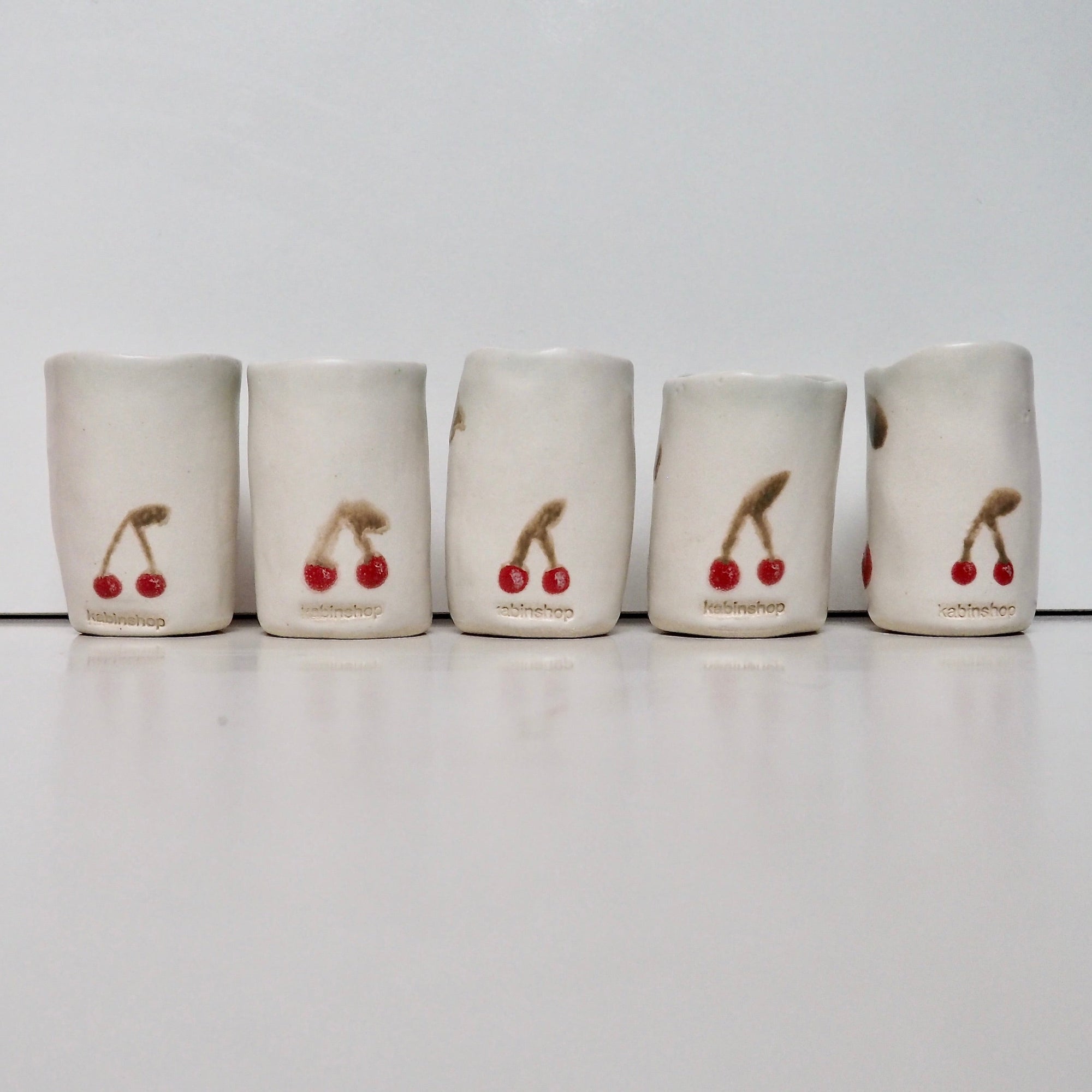 Handmade Mini Ceramic Cherry Vase