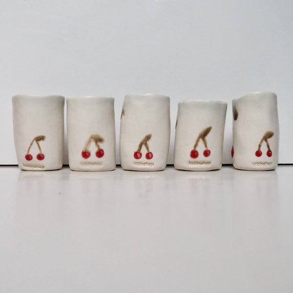 Handmade Mini Ceramic Cherry Vase