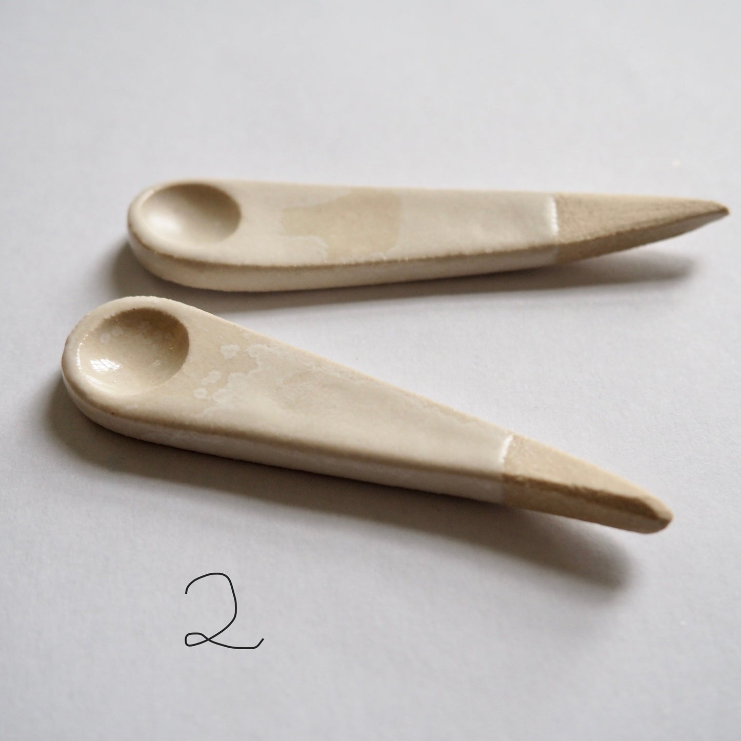 Handmade Mini Textural Ceramic Salt Spoon