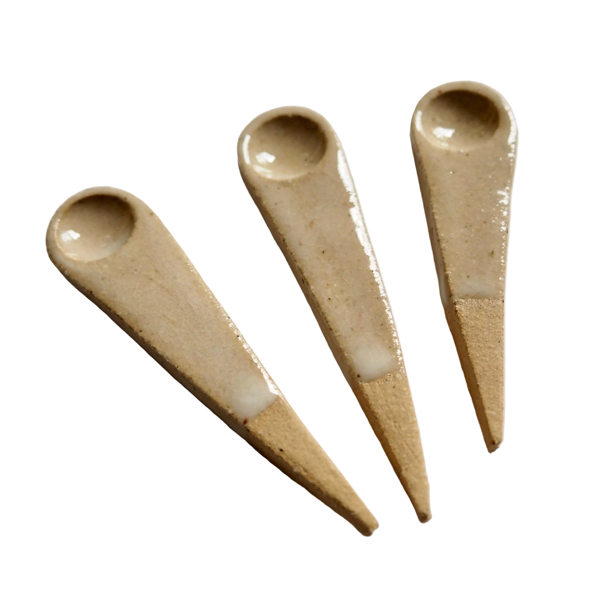 Handmade Mini Textural Ceramic Salt Spoon
