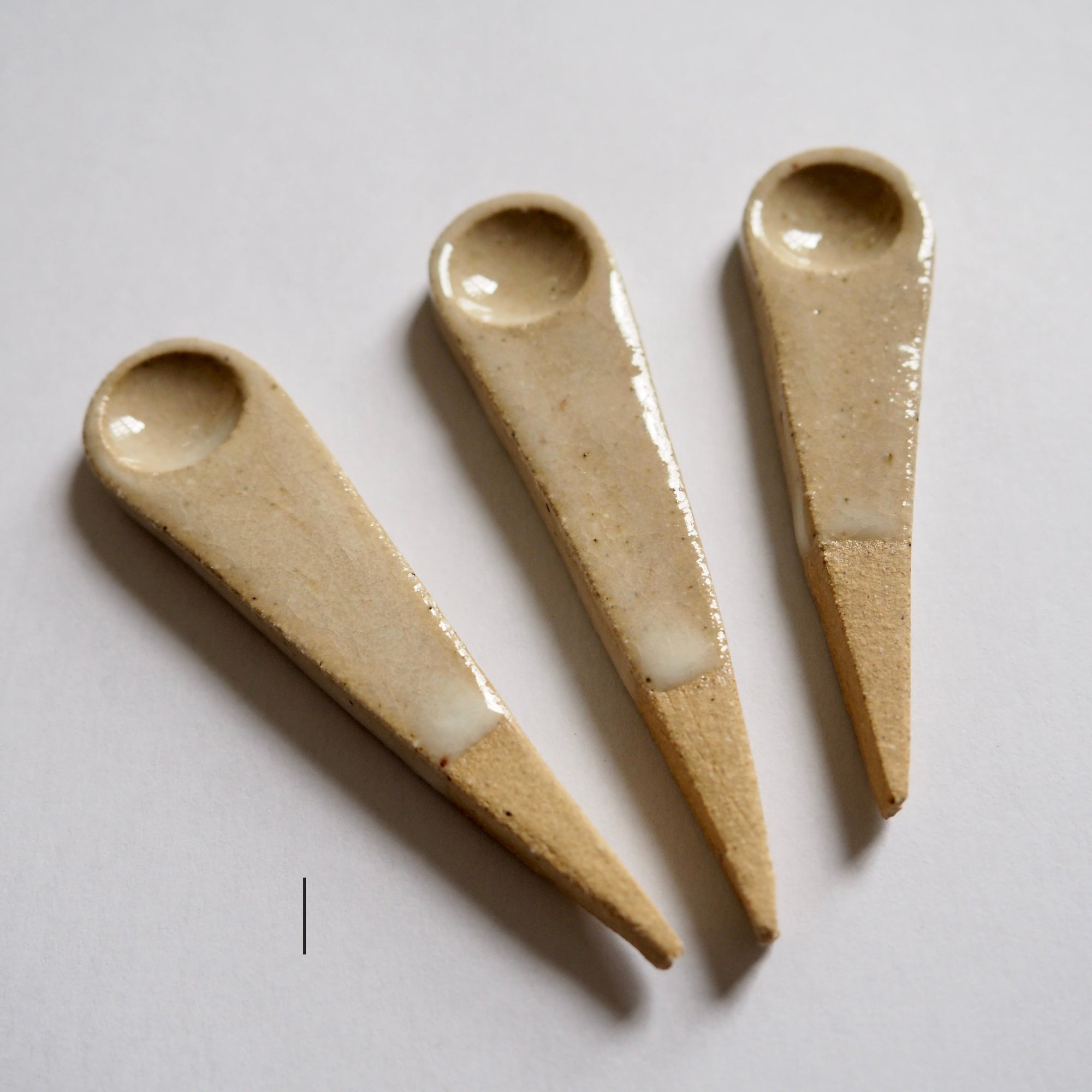 Handmade Mini Textural Ceramic Salt Spoon