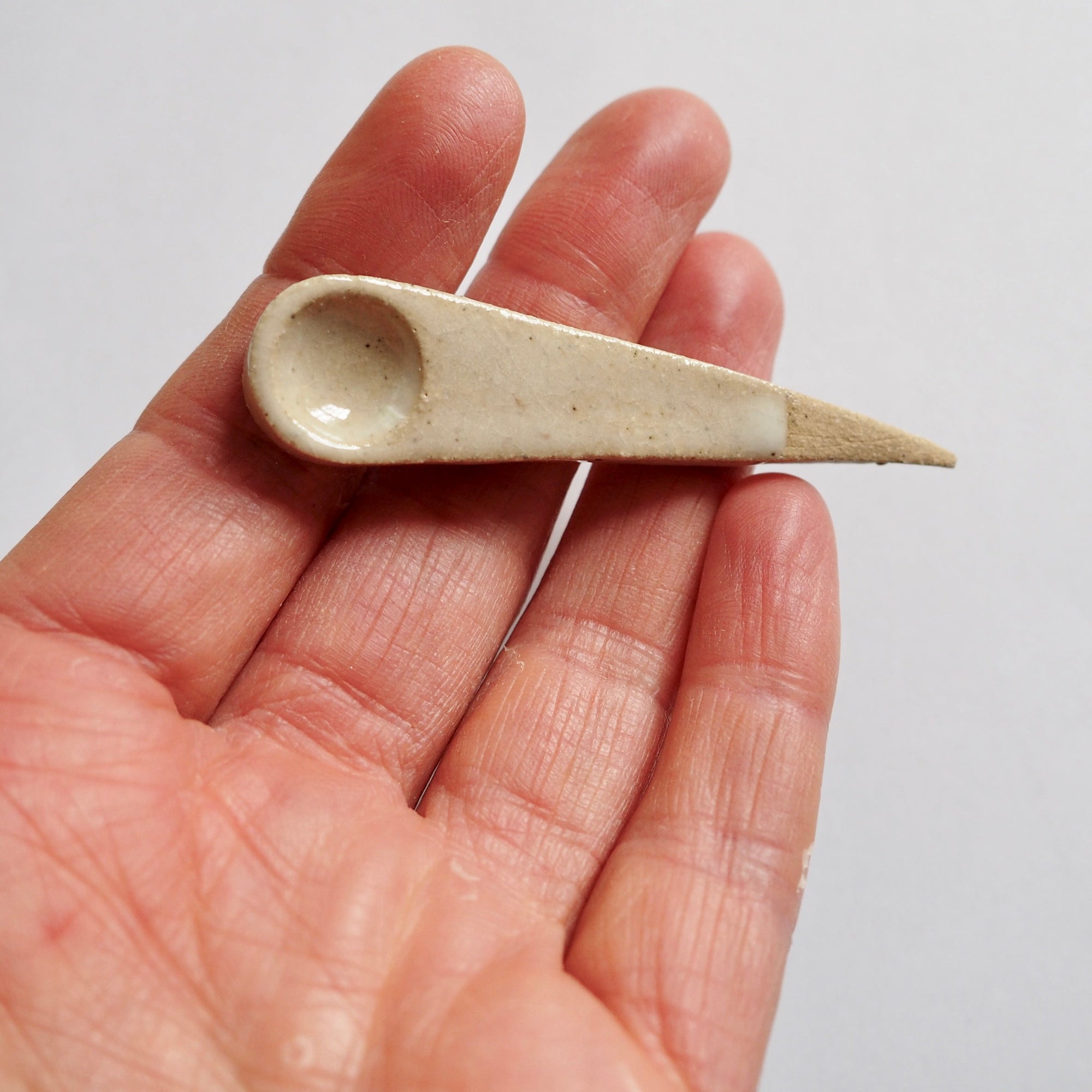 Handmade Mini Textural Ceramic Salt Spoon