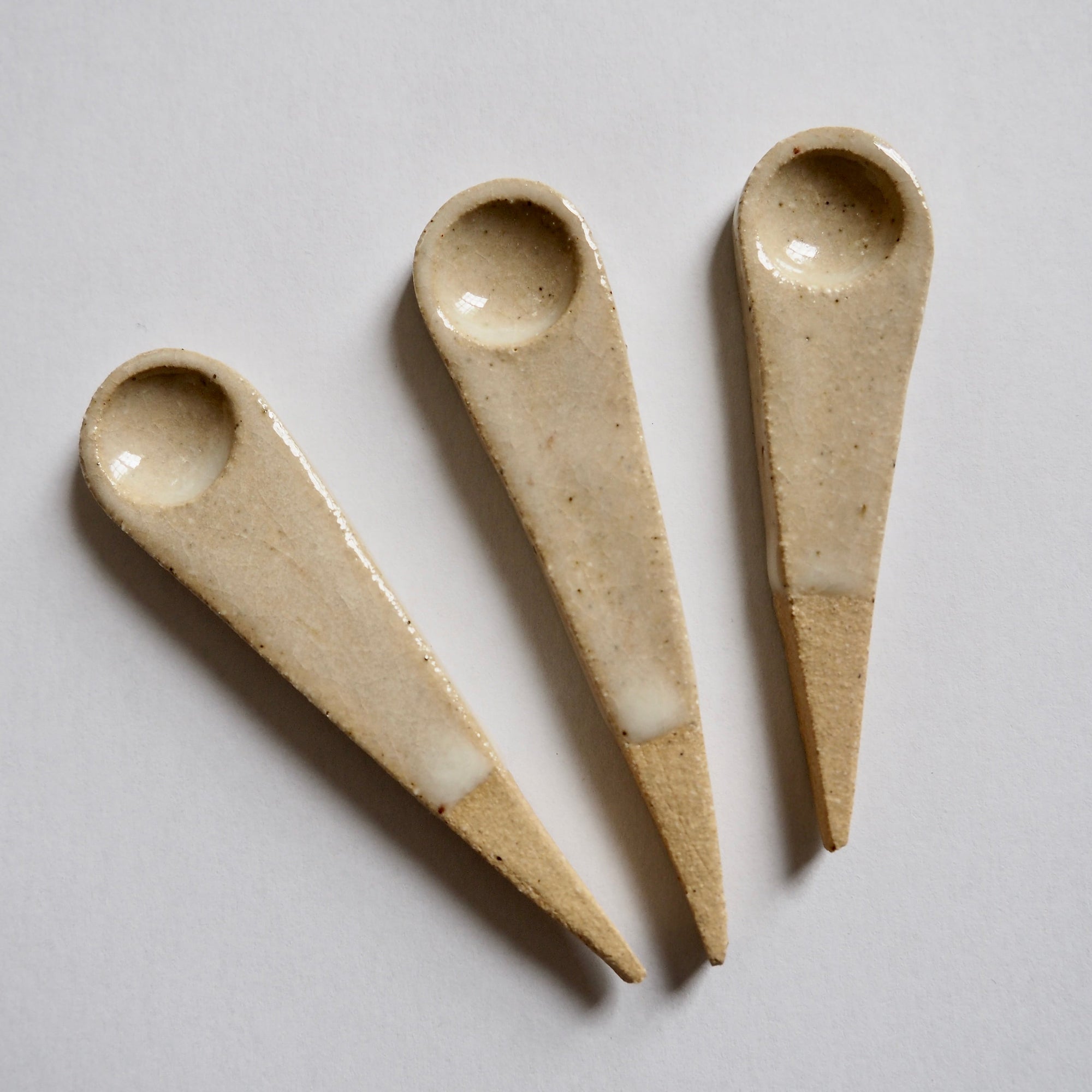 Handmade Mini Textural Ceramic Salt Spoon