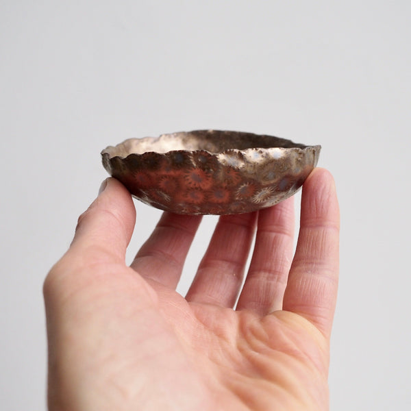 Handmade Gold Textural Ceramic Ring Dish