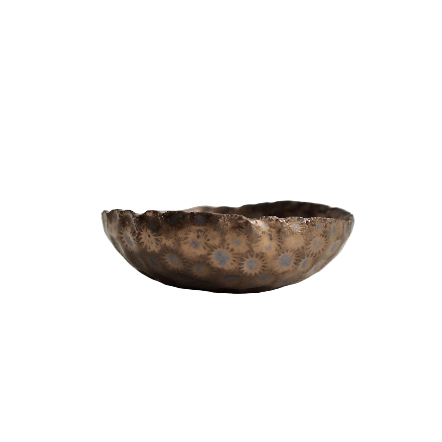 Handmade Gold Textural Ceramic Ring Dish