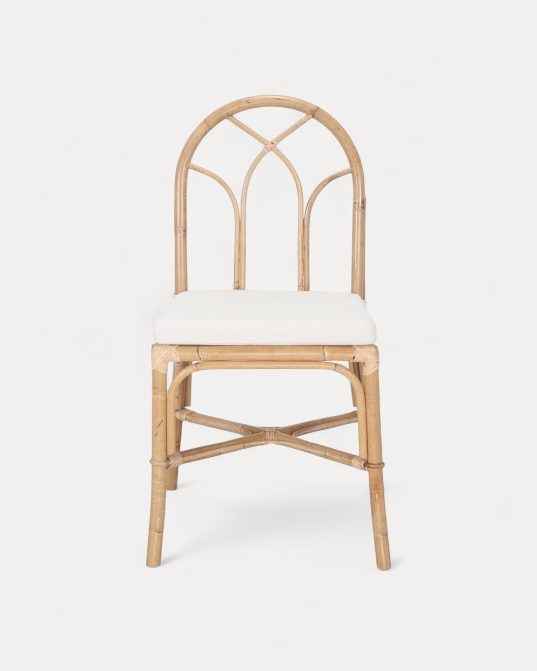Ravenna Natural Rattan Chair with White Padded Cushion