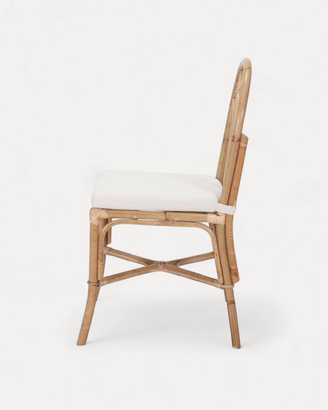 Ravenna Natural Rattan Chair with White Padded Cushion