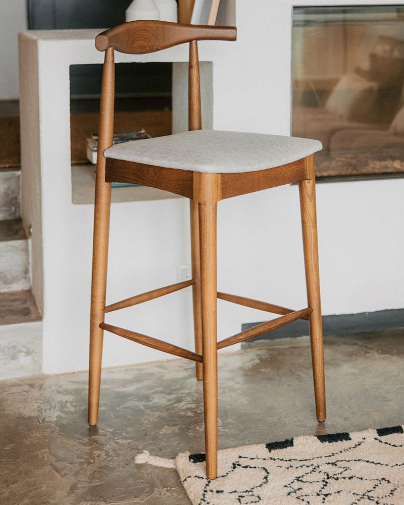 Nagoya Beige Ashwood Bar Stool
