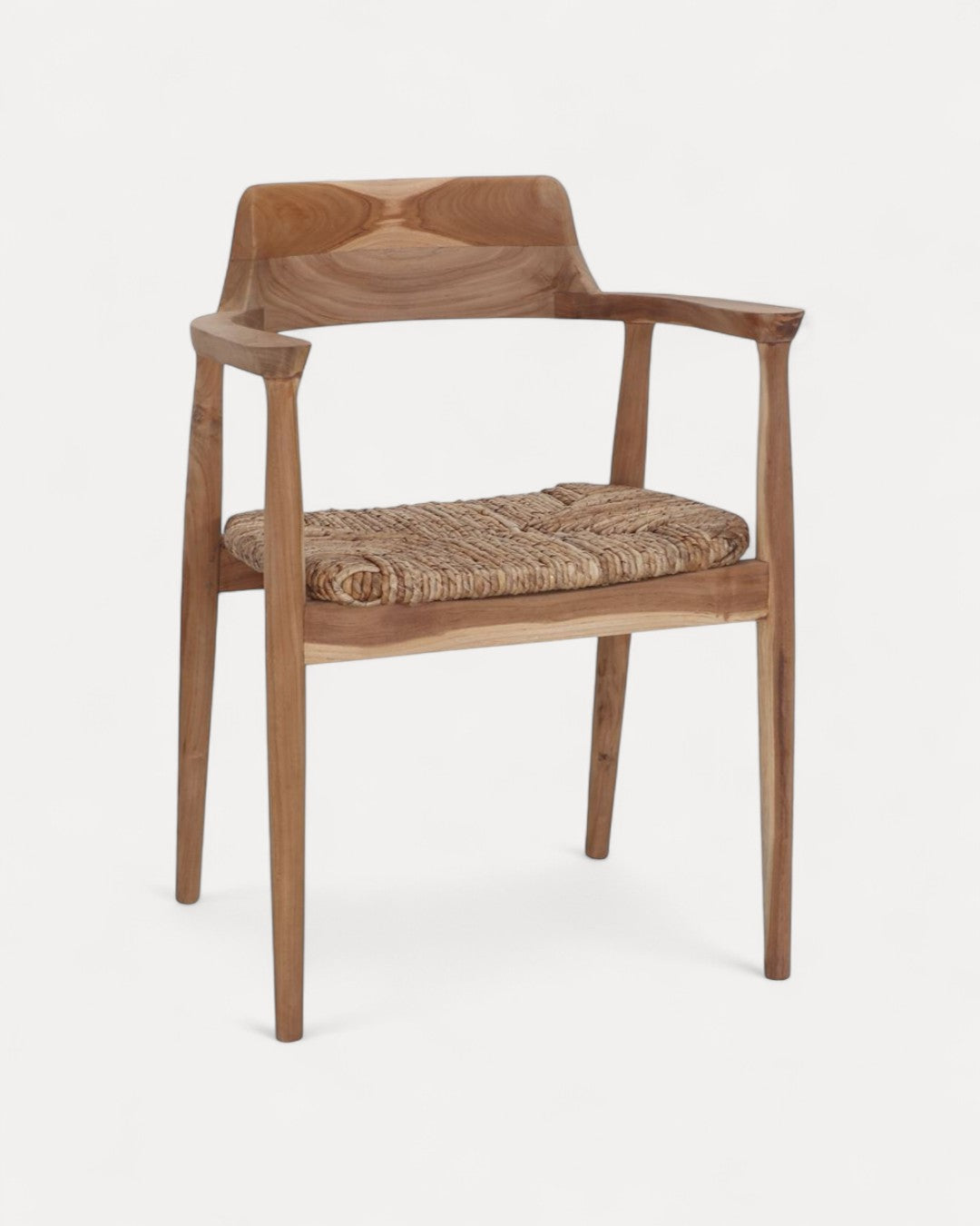 Vasto Solid Teak Chair with Natural Banana-Fibre Seat
