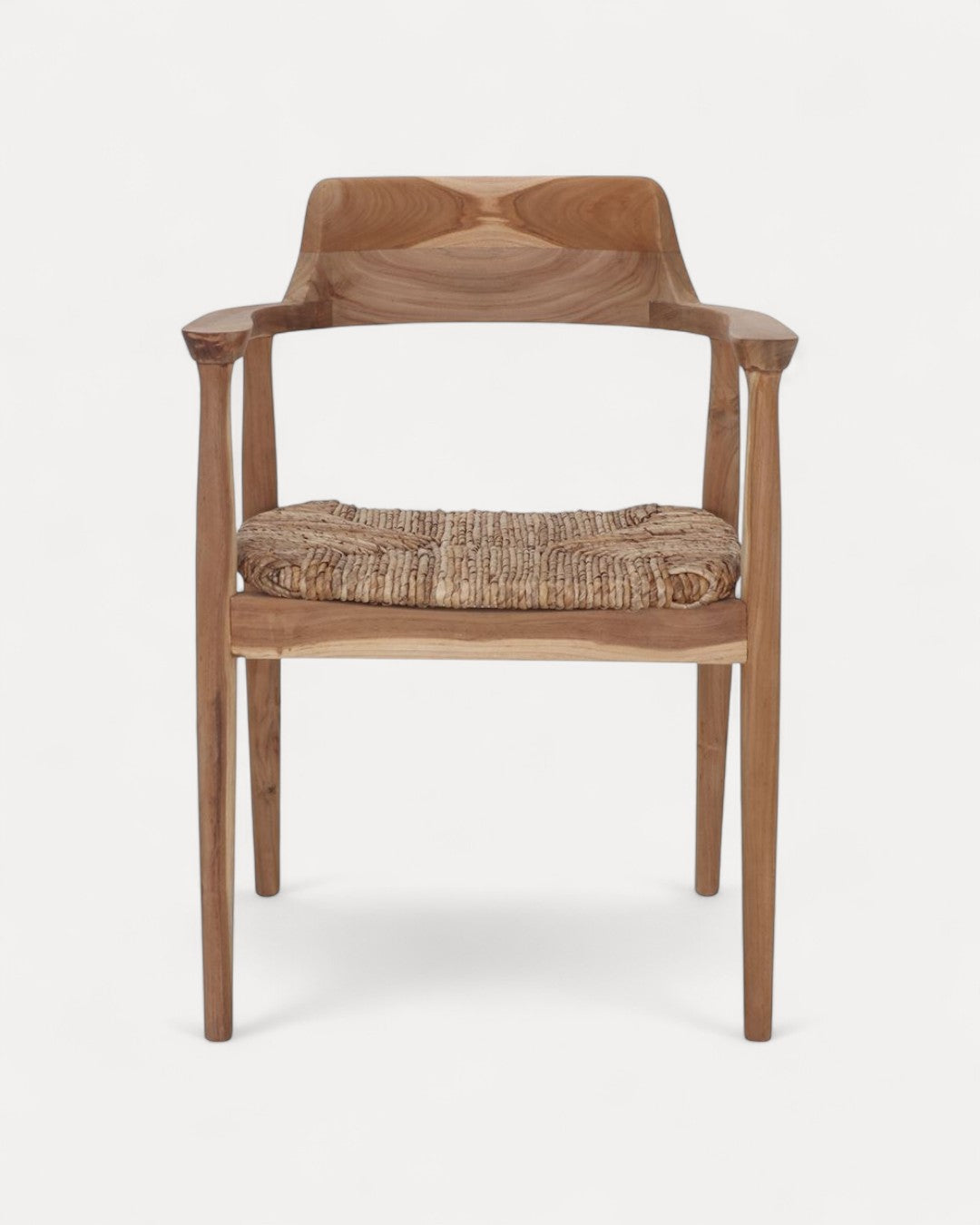 Vasto Solid Teak Chair with Natural Banana-Fibre Seat