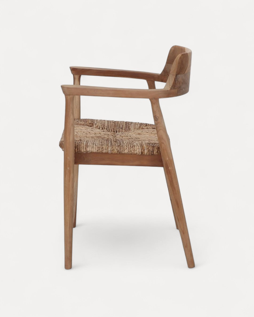 Vasto Solid Teak Chair with Natural Banana-Fibre Seat