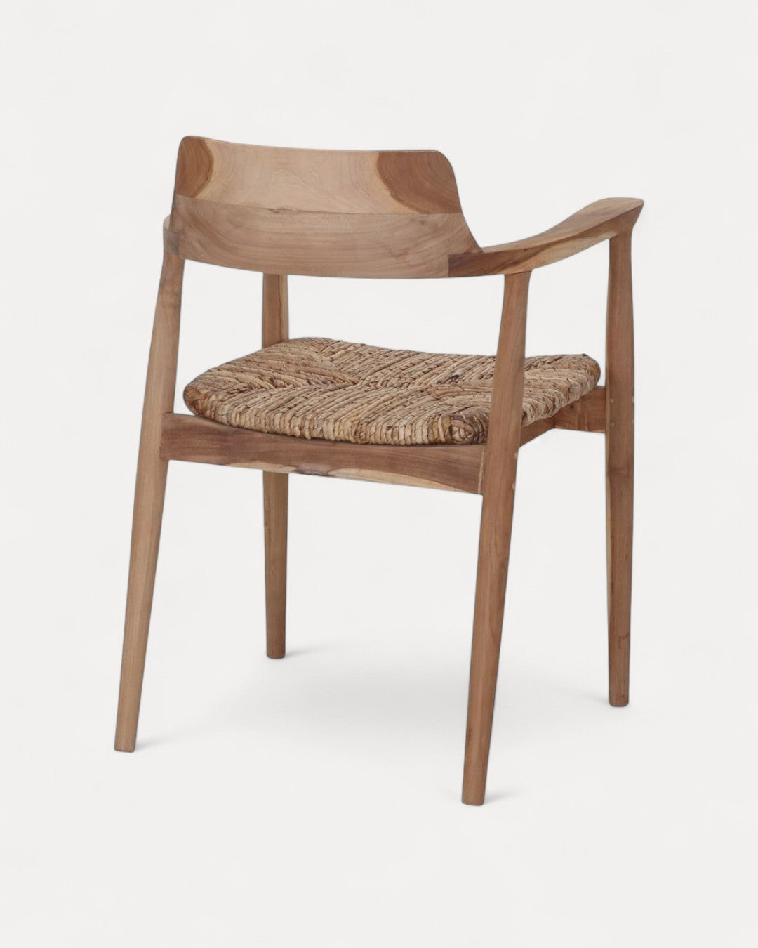 Vasto Solid Teak Chair with Natural Banana-Fibre Seat