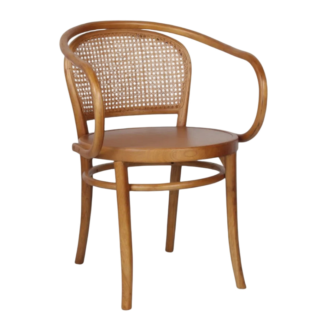 Amalfi Elmwood Chair with Natural Rattan Back