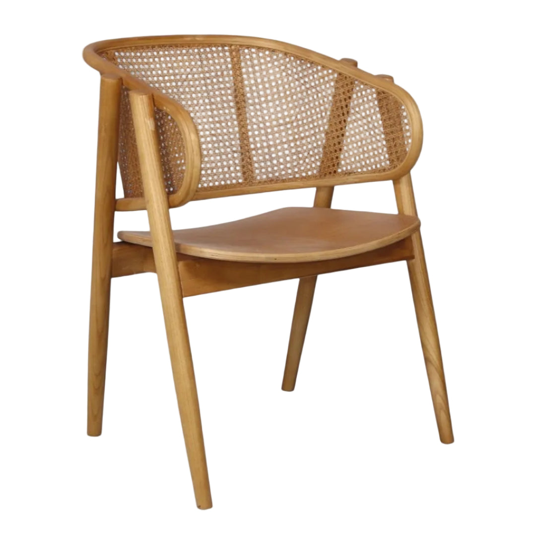Siena Elmwood Chair with Natural Rattan Back
