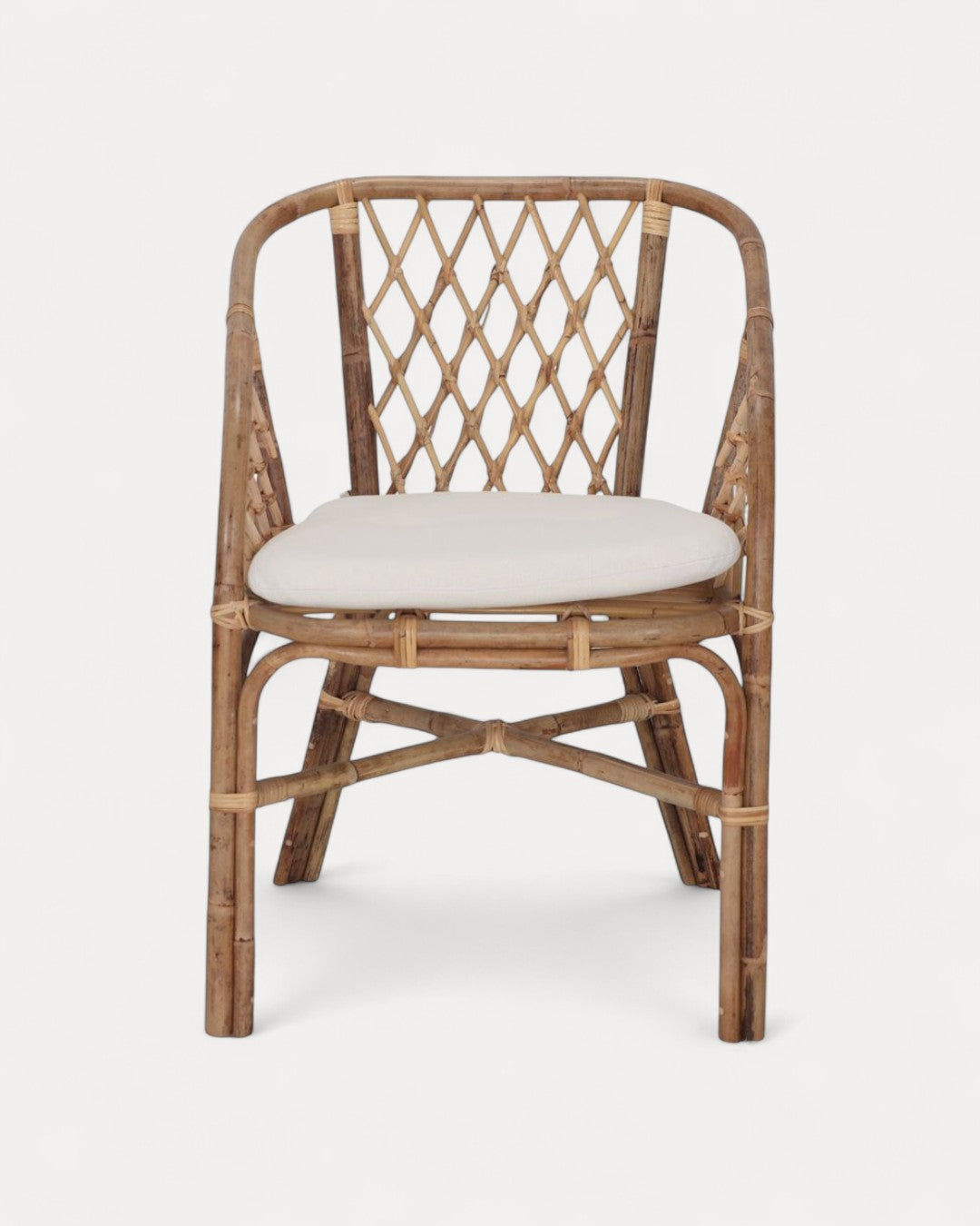 Anzio Rattan Chair with White Canvas Cushion