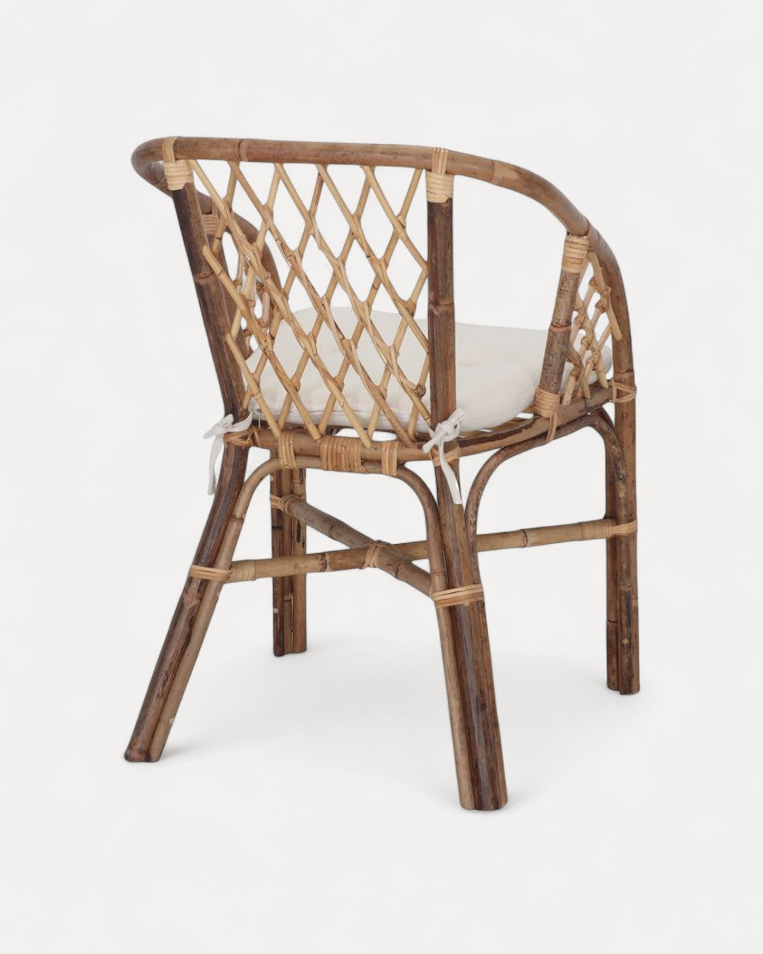 Anzio Rattan Chair with White Canvas Cushion