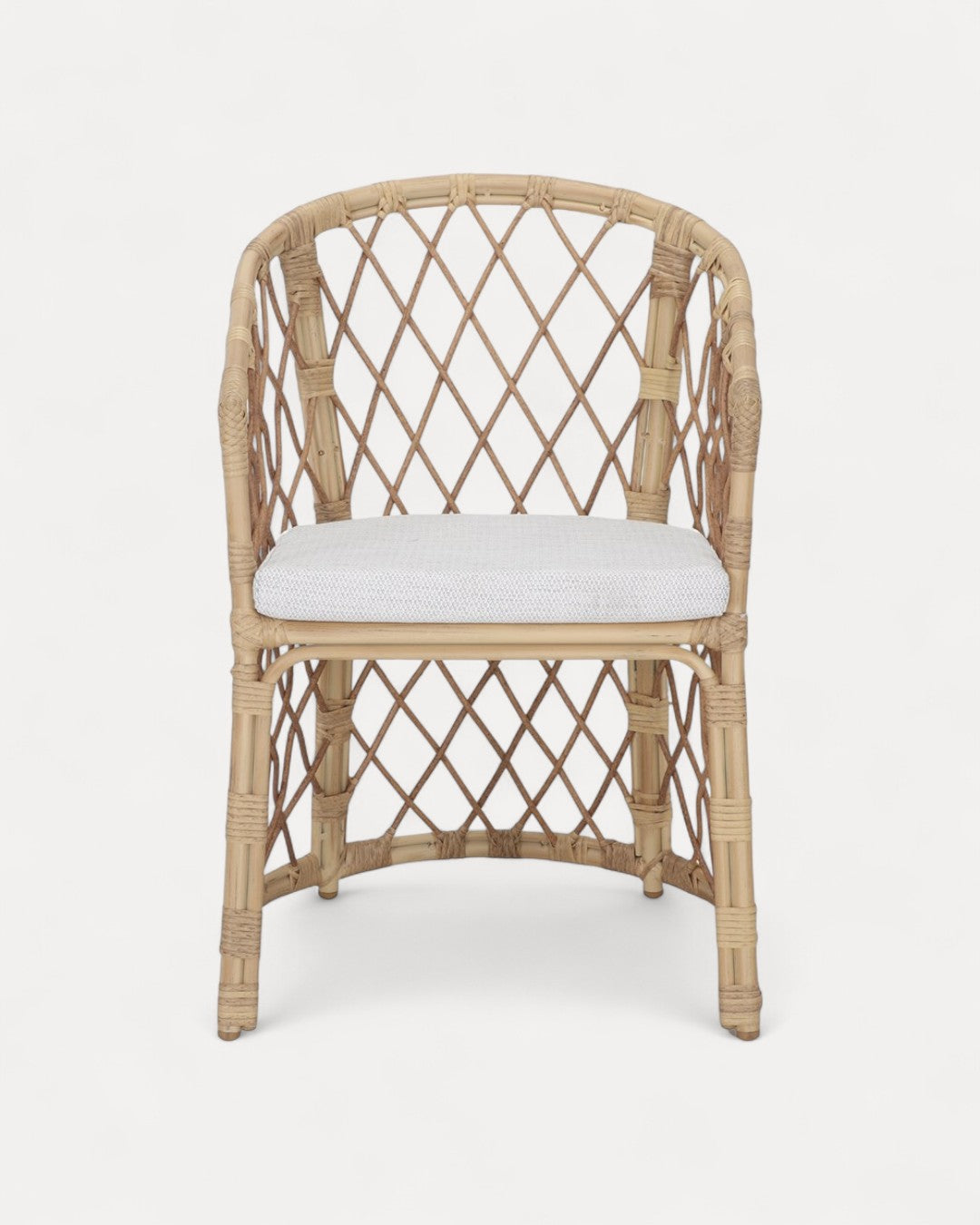 Capri Rattan Chair with White Padded Cushion