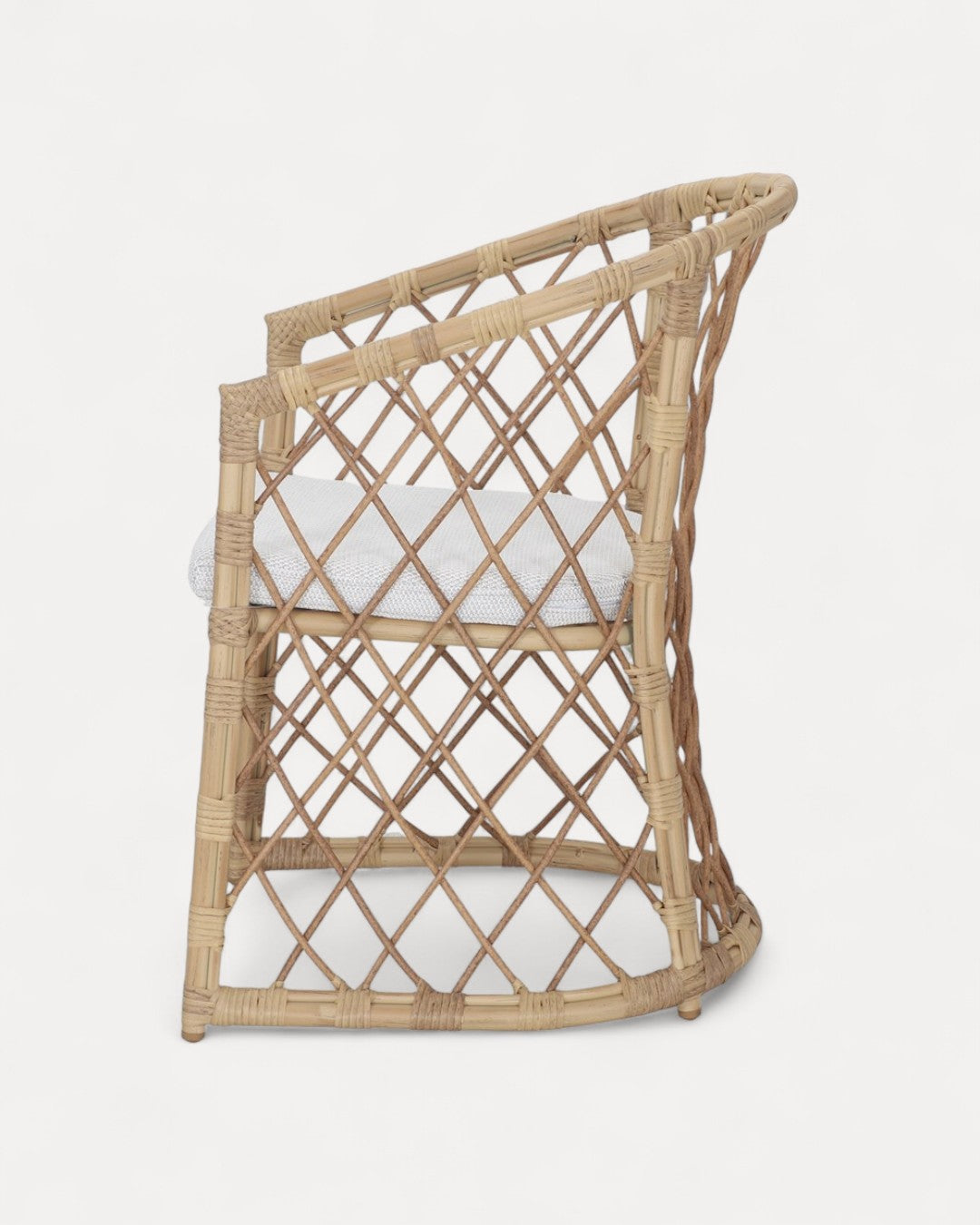 Capri Rattan Chair with White Padded Cushion