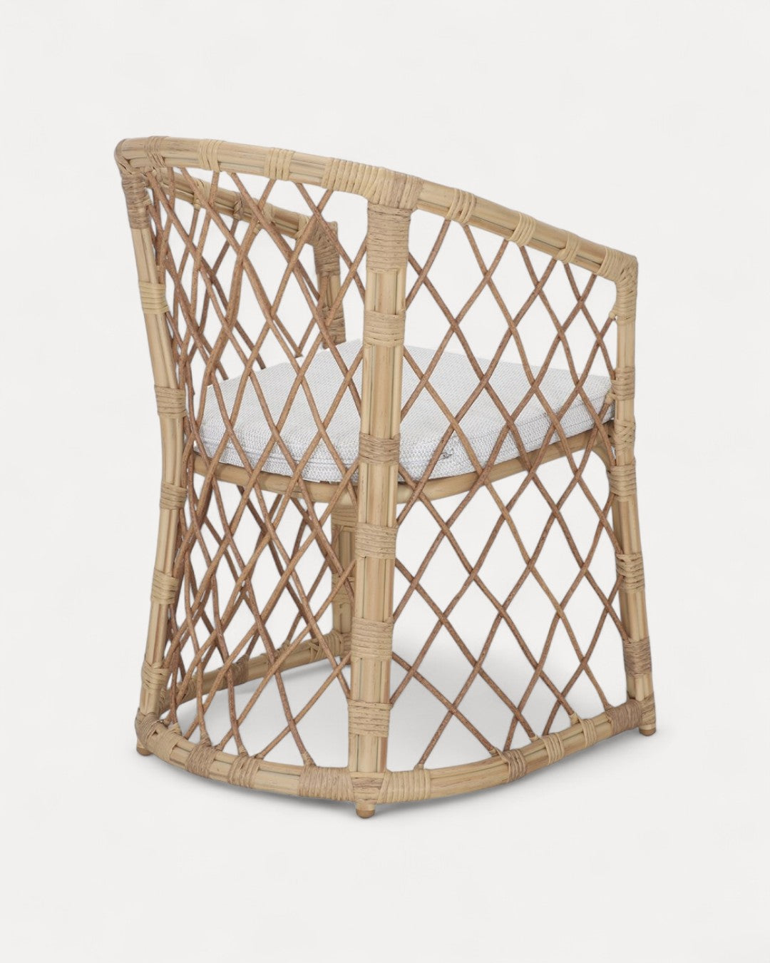 Capri Rattan Chair with White Padded Cushion