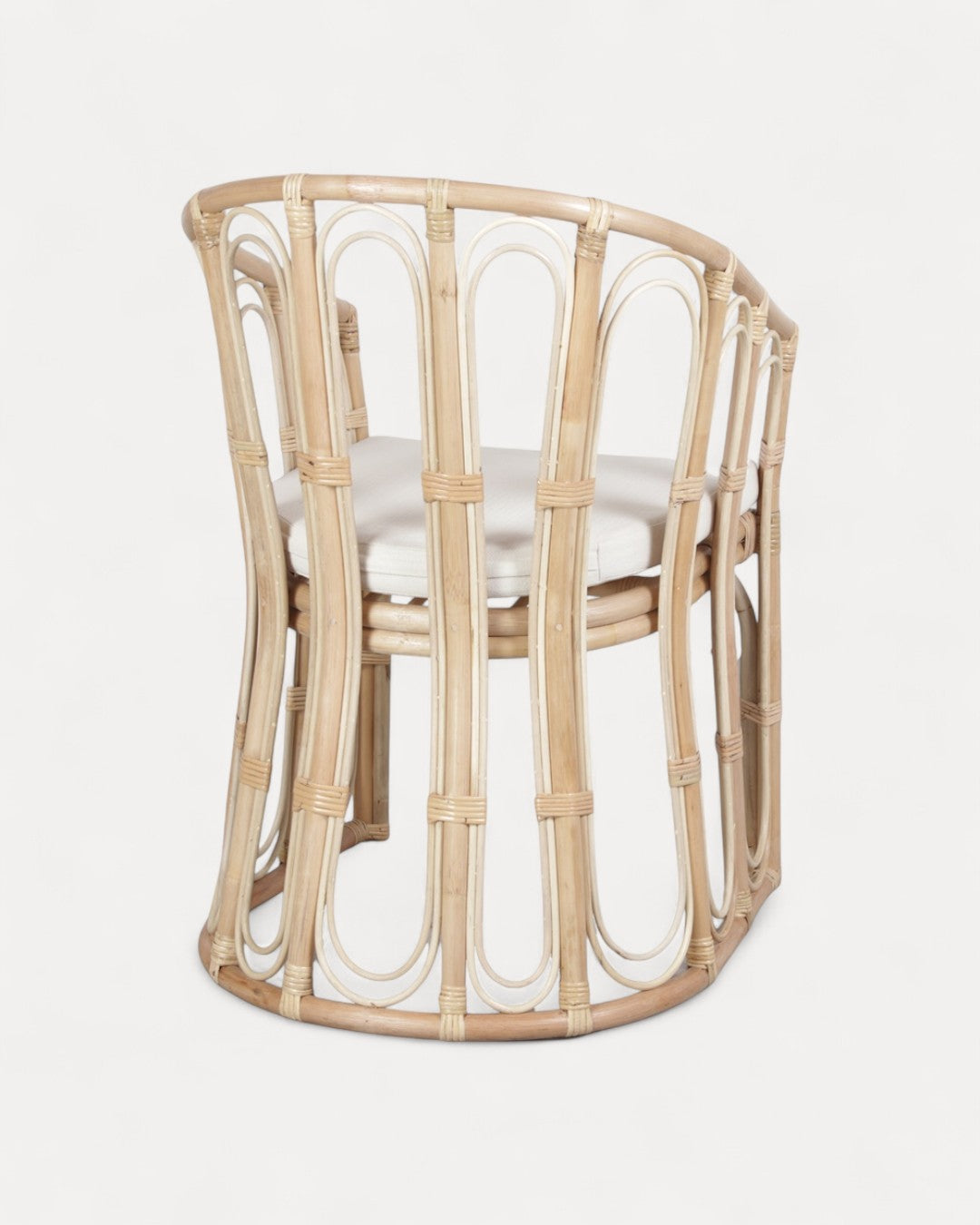 Positano Natural Wicker Chair with White Padded Cushion