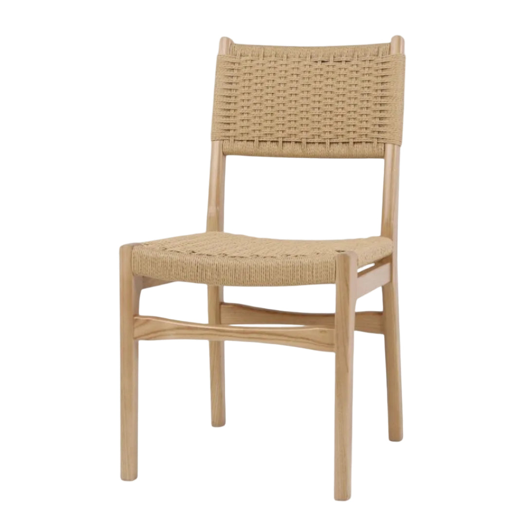 Ronda Elmwood Chair with Natural-Fibre Seat and Back