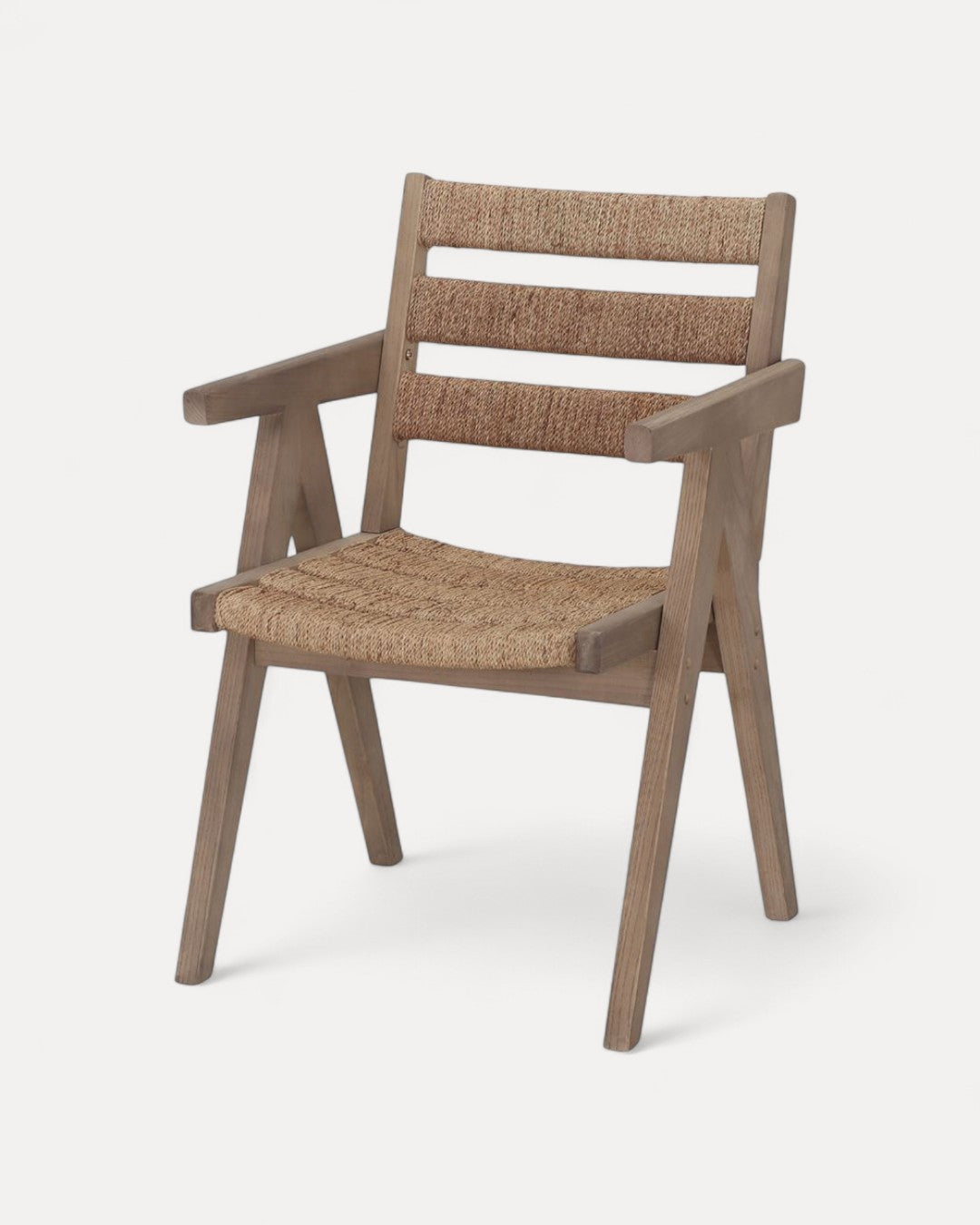 Genova Solid Elmwood Chair with Natural Hemp-Fibre Seat and Back