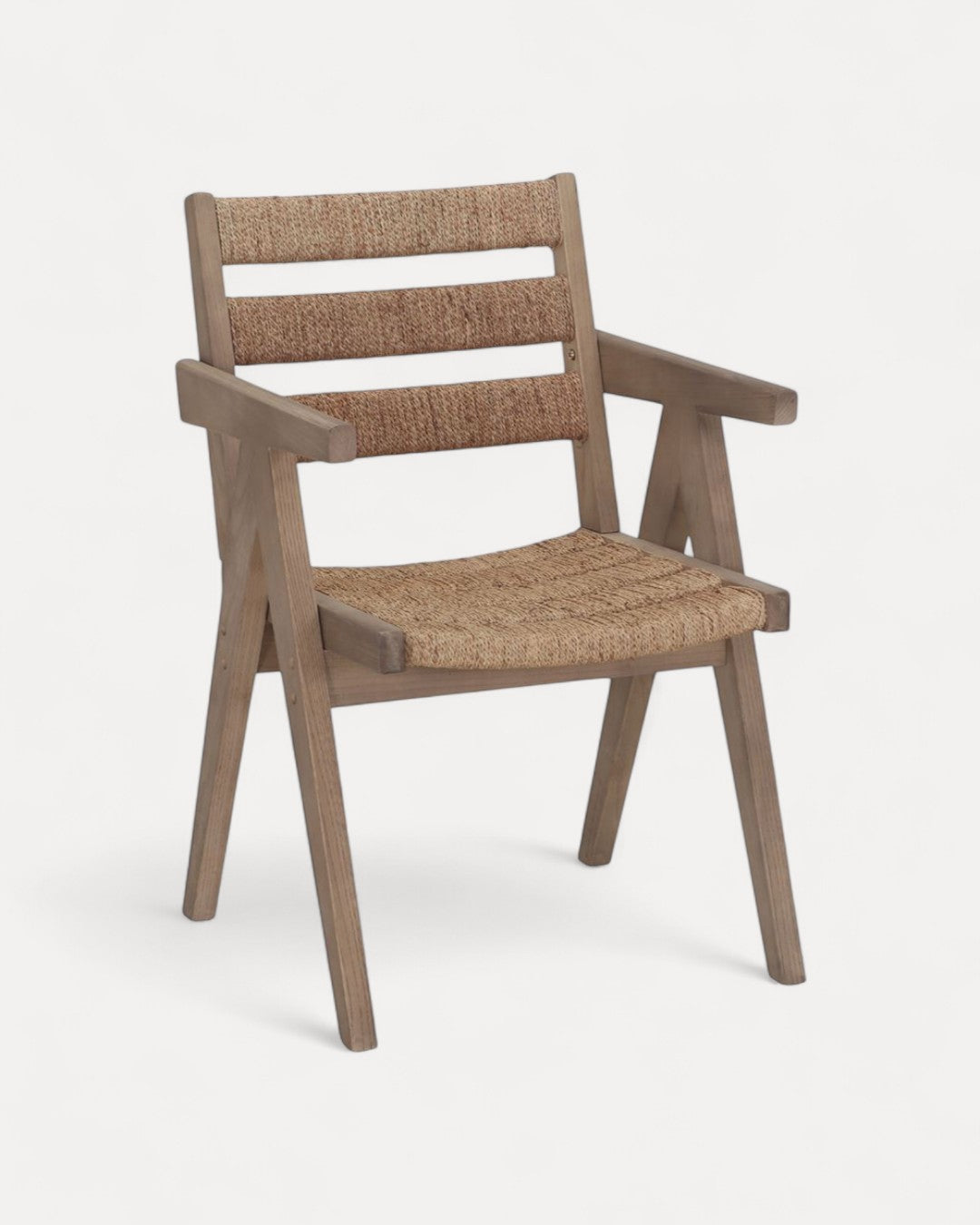 Genova Solid Elmwood Chair with Natural Hemp-Fibre Seat and Back