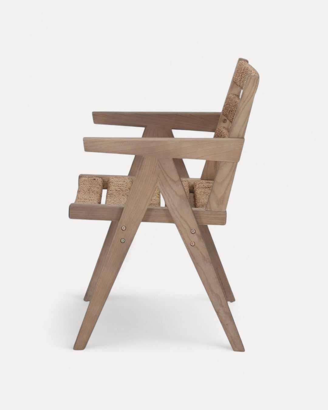 Genova Solid Elmwood Chair with Natural Hemp-Fibre Seat and Back