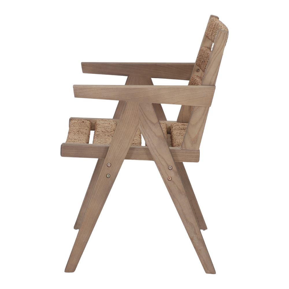 Genova Solid Elmwood Chair with Natural Hemp-Fibre Seat and Back