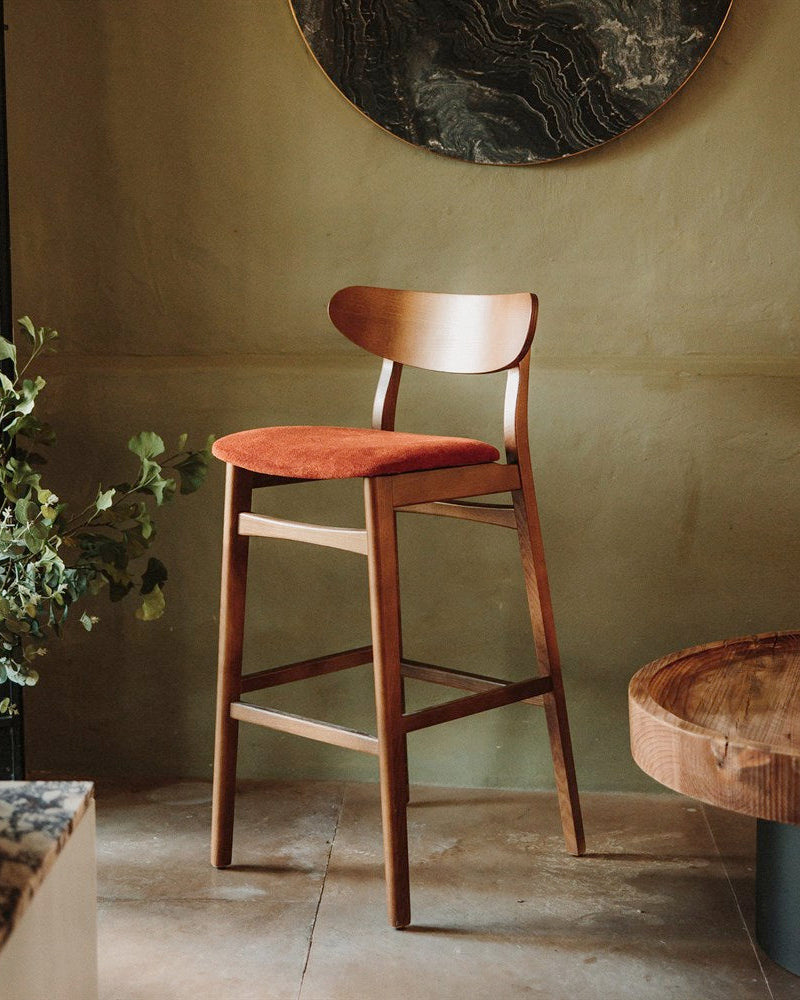Malmö Terracotta Ashwood Bar Stool