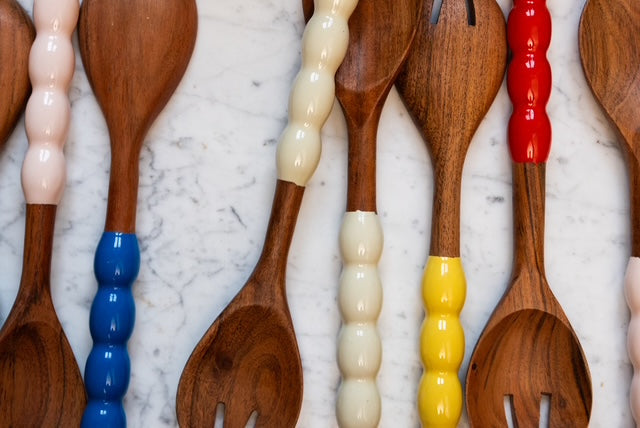 Bobbin Salad Servers | Cherry Red