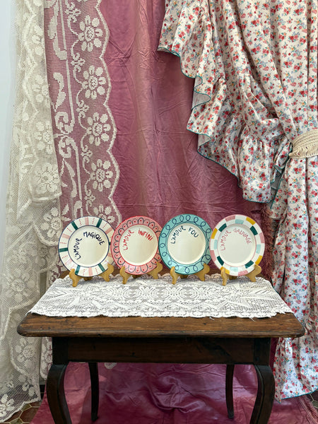Set of 4 'L'Amour' Dessert Plates