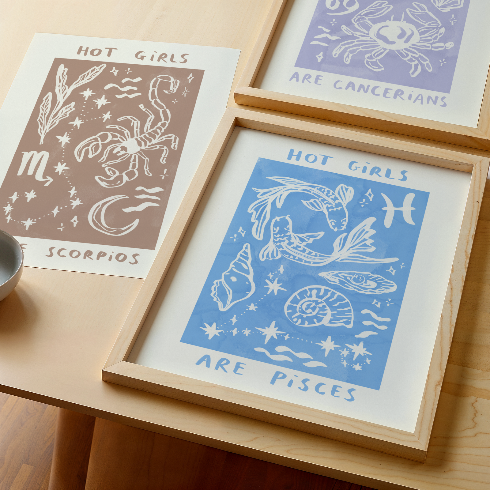 Hot Girls Are Pisces Print