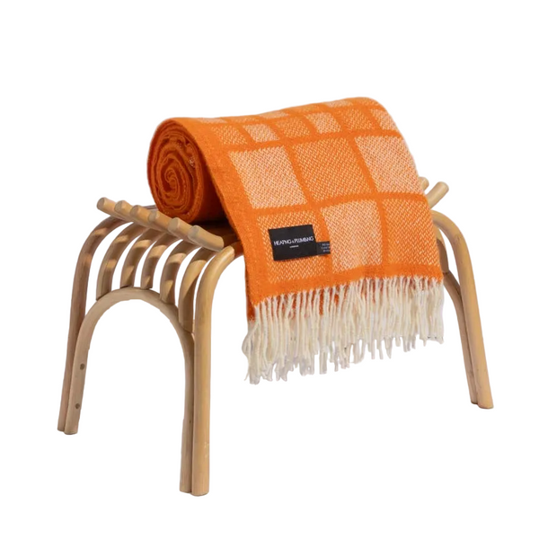 Evening Tales - Pure New Wool Blanket - Mosaic Orange