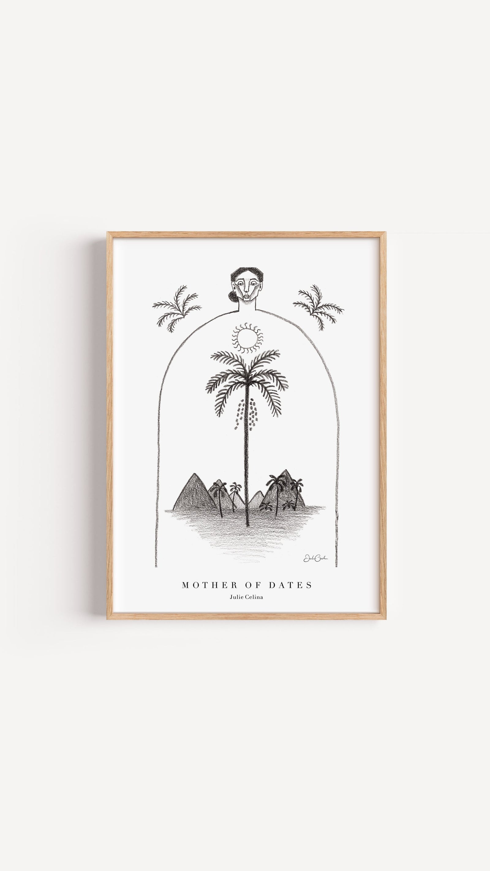 Mother of Dates in Black and White - Bohemian Art Print