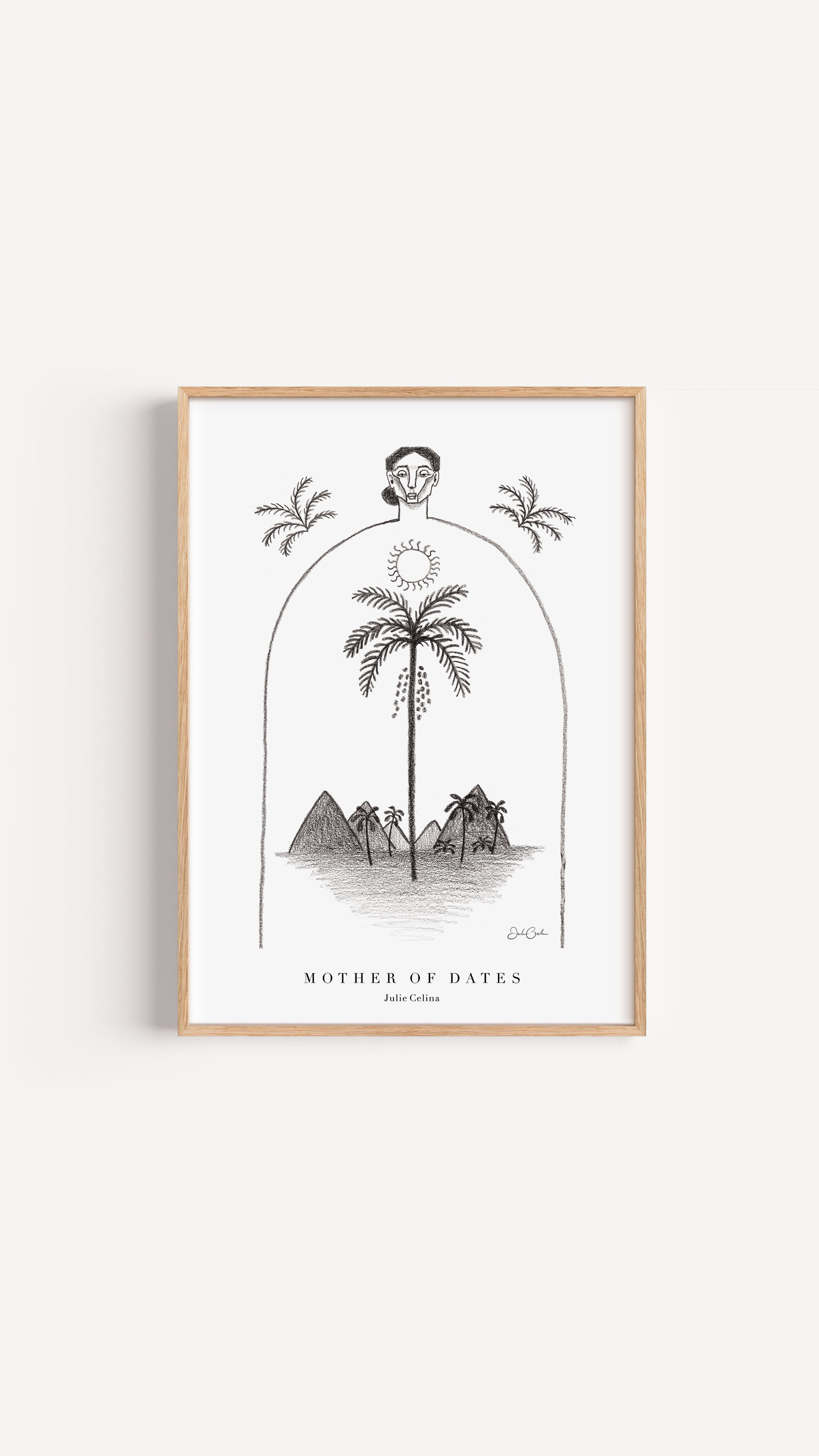 Mother of Dates in Black and White - Bohemian Art Print