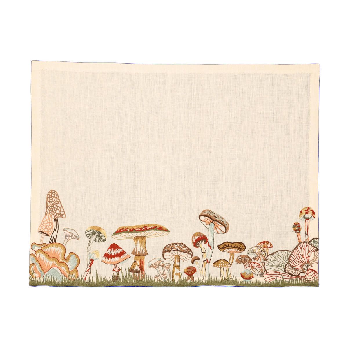 Hand Embroidered Woodland Forage Placemats 14" × 18" (Set of 4)