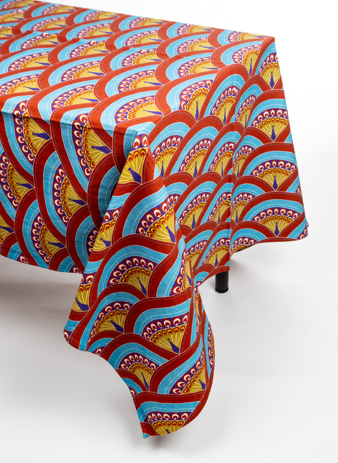 Les Ottomans x Matthew Williamson Cotton Tablecloth -  Peacock Feather