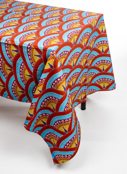 Les Ottomans x Matthew Williamson Cotton Tablecloth -  Peacock Feather