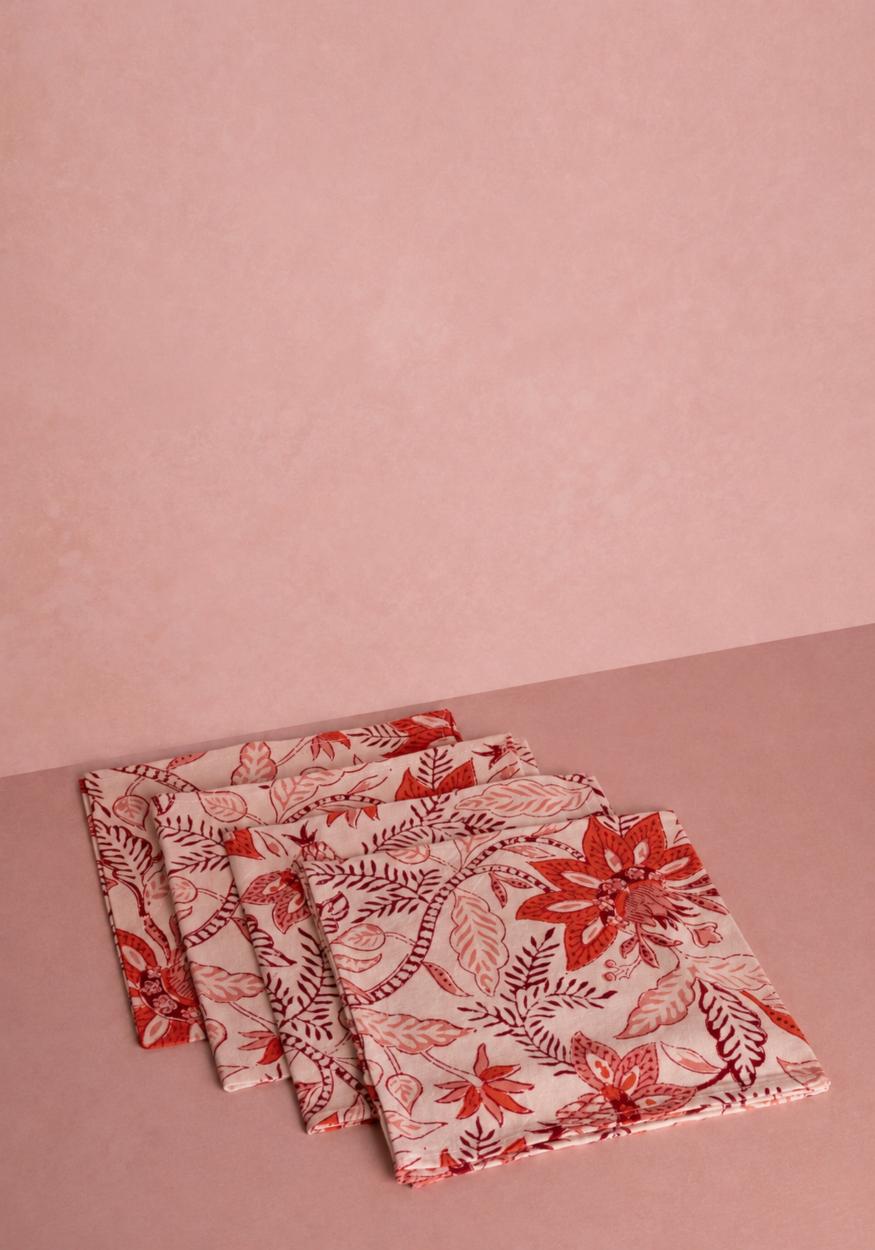 Bossa Nova Table Napkin Red - Set of 4