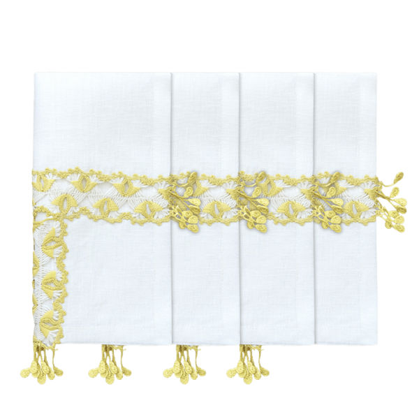 Hand Crochet Whisper Napkins 18" x 18" (Set of 4)