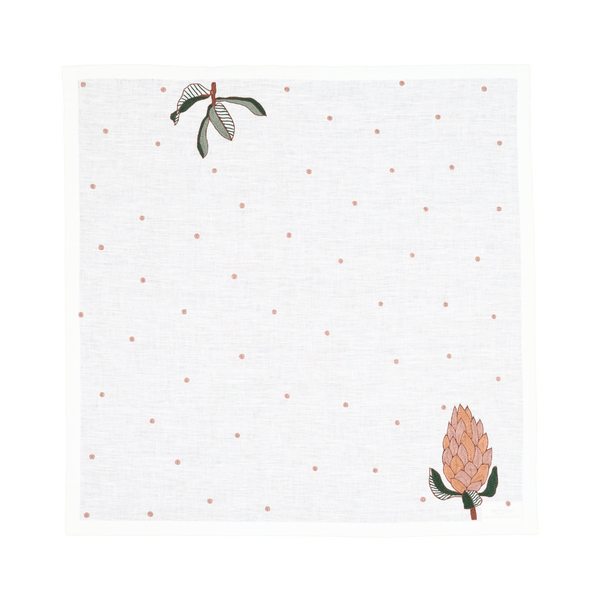 Hand Embroidered Autum Meadow Napkins 18" x 18" (Set of 4)