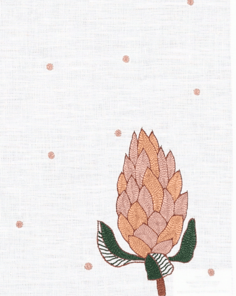 Hand Embroidered Autum Meadow Napkins 18" x 18" (Set of 4)