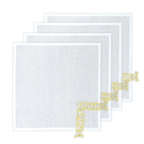 Hand Crochet Whisper Napkins 18" x 18" (Set of 4)