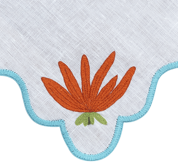 Hand Embroidered Modar Petal Napkins 18" x 18" (Set of 4)