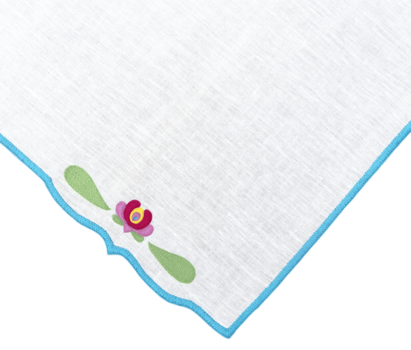 Hand Embroidered Buttercup Bloom Napkins 18" x 18" (Set of 4)