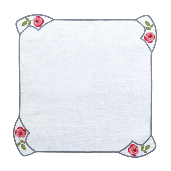 Hand Embroidered Rose Reverie Napkins 18" x 18" (Set of 4)