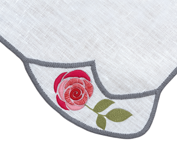 Hand Embroidered Rose Reverie Napkins 18" x 18" (Set of 4)